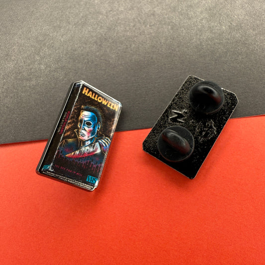 VHS Horrors Halloween Enamel Pin