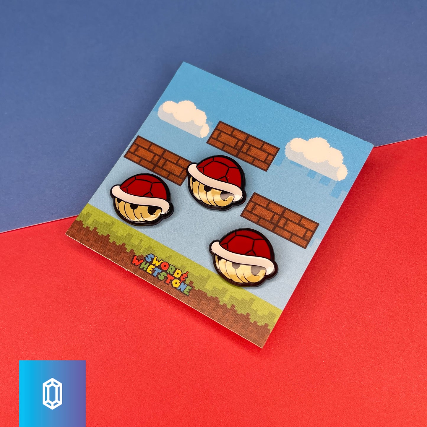Mini Red Shell Enamel Pin Set