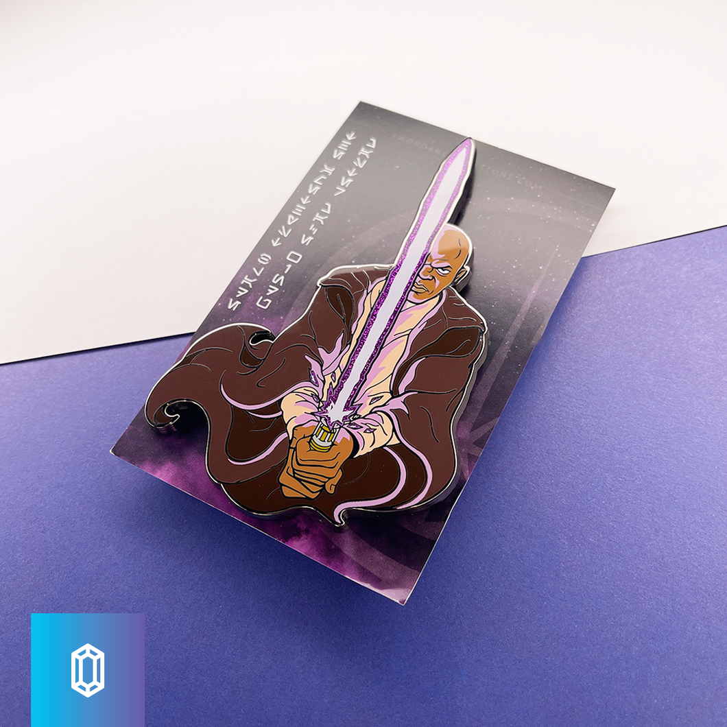 The Amethyst Blade Glitter Enamel Pin