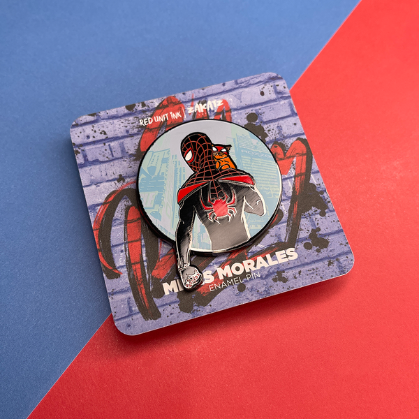 Miles and Spider-Cat Enamel Pin