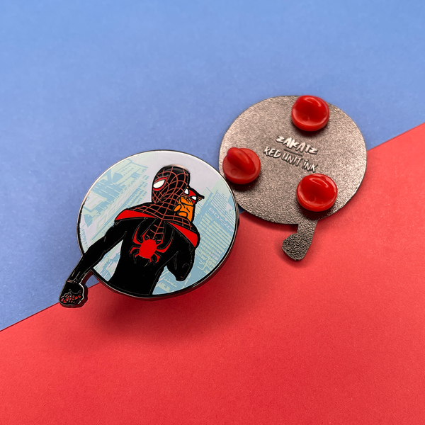 Miles and Spider-Cat Enamel Pin